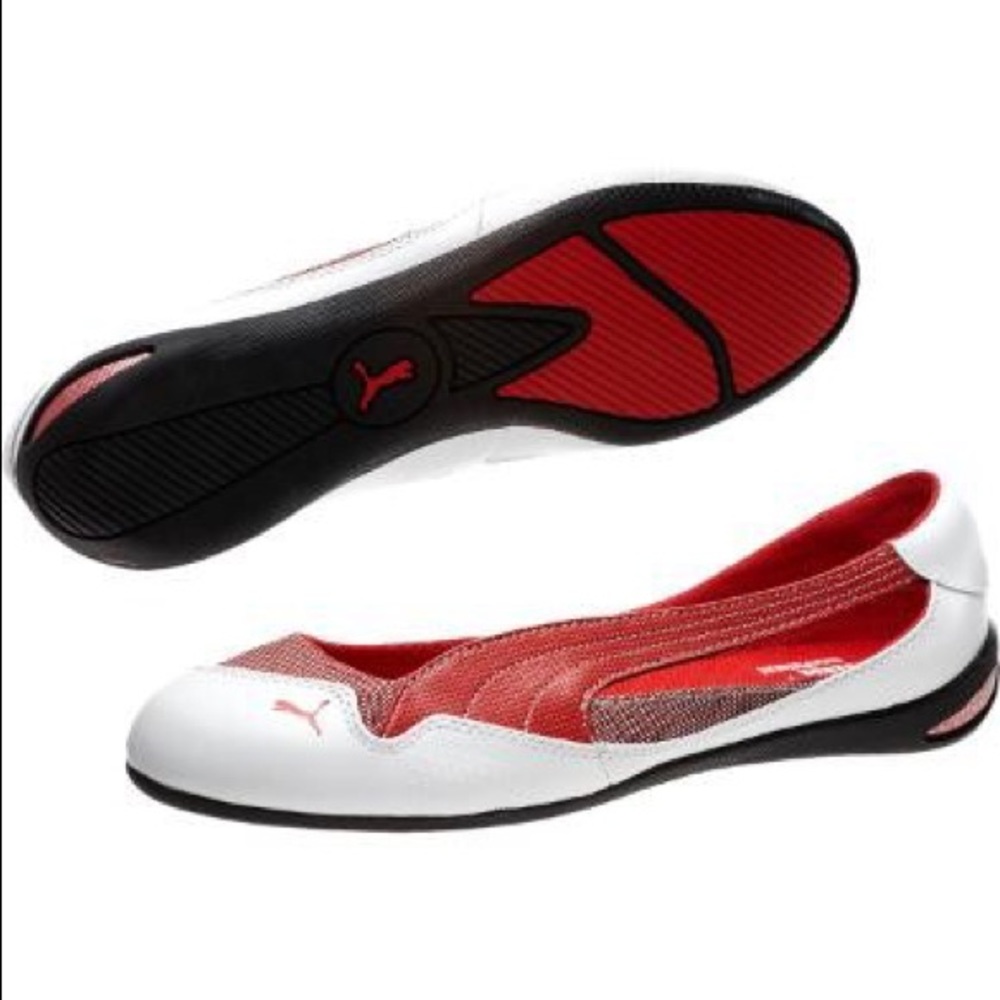 White ballerina flats